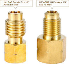 4PCS R1234yf Vacuum Pump Adapter,1/4” SAE Female FL x 1/2″ LH-Male & 1/2″ LH…