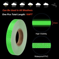 Reflective Tape 1″ x 164 ft Waterproof Reflector Tape Green