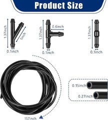 30 PCS Car Windshield Washer Hose Kit, 13.1Ft/4M Washer Fluid Hose, I-Type Y-Typ