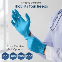 Nitrile Disposable Gloves 4 Mil Powder Free Latex Free Exam Medical Blue