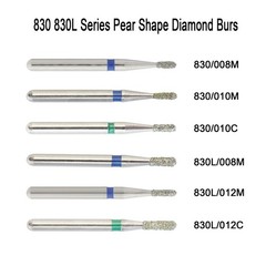 Dental Diamond Burs Pear Shape FG High Speed Bur 830 830L Friction Grip Coarse