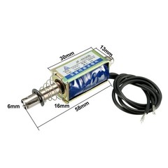 DC 12V 300mA 3.6W 5N 10mm,Pull,Push Type Linear Motion Electromagnet Solenoid