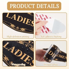 2 PCS Men and Women Restroom Sign for 9IN, Ladies & Gentlemen 283