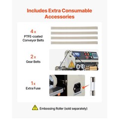 Uimoso Continuous Horizontal Band Sealer Machine, 0.24-0.47 in Seal Width