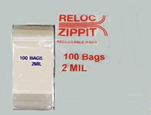 RELOC RECLOSABLE RELOC CLEAR BAGS 4″ x 7″ 2mil BAGGIES 100pc “BEATS ULINE”
