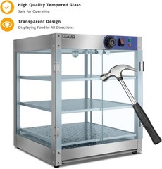 3-Tier Food Warmer Countertop,Commercial Warm for Food Pizza Warmer Display Case
