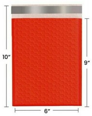 6×9” RED POLY BUBBLE MAILERS COLORS HIGH QUALITY