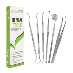 Dental Tools, 6-Pack Stainless Steel Teeth Cleaning Kit – Dental Scraper, Pic…