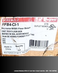 Legrand Wiremold RFB4-CI-1 Cast Iron 4-Gang Floor Box – NEW – FREE SHIPPING