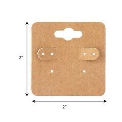 200 Pack Earring Display Cards Holder for Selling Jewelry Ear Studs Kraft 2″x2″