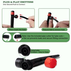 A ANLEOLIFE 230FT Drip Irrigation System Kit, Complete Garden Watering with 1/2