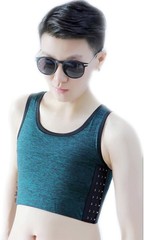 Plus Size Tomboy Chest Binder Tank Top in Army Green – Adjustable Comfort