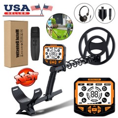 Metal Detector with 10″ DD Waterproof Search Coil and Carry Bag Headphone Shovel