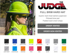 Radians THE JUDGE RHJ6V 6-Point Ratchet Vented Type I Full Brim Hard Hat