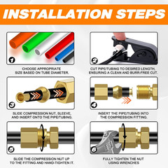 280PCS Compression Fittings Assortment Kit – 6 Sizes (1/4″, 3/8″, 5/16″, 1/2″, 3