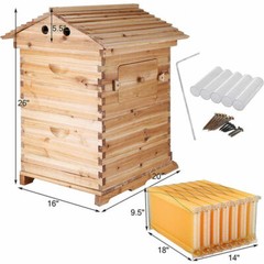 7Pcs Auto Seeping Honey Hive Beehive Frames + Beekeeping Wooden Cedarwood House