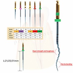 Dental Endodontic Rotary Taper Endo 6Pc Engine NITI Files 21/25/31MM