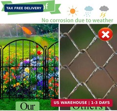Decorative Garden Fence 17in x10ft, 10 Pack Rustproof Metal No Dig Fence Animal