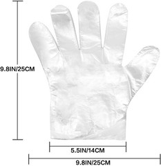 100pcs Latex-Free Clear Polyethylene Disposable Gloves for Food Prep & Cleaning