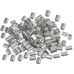 50Pcs Aluminum Crimping Loop Sleeves Cable Crimp for 3/16″ Diameter Wire Rope