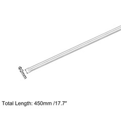 2Pack 304 Stainless Steel Round Rods 2mm x 450mm Solid Shaft Rods