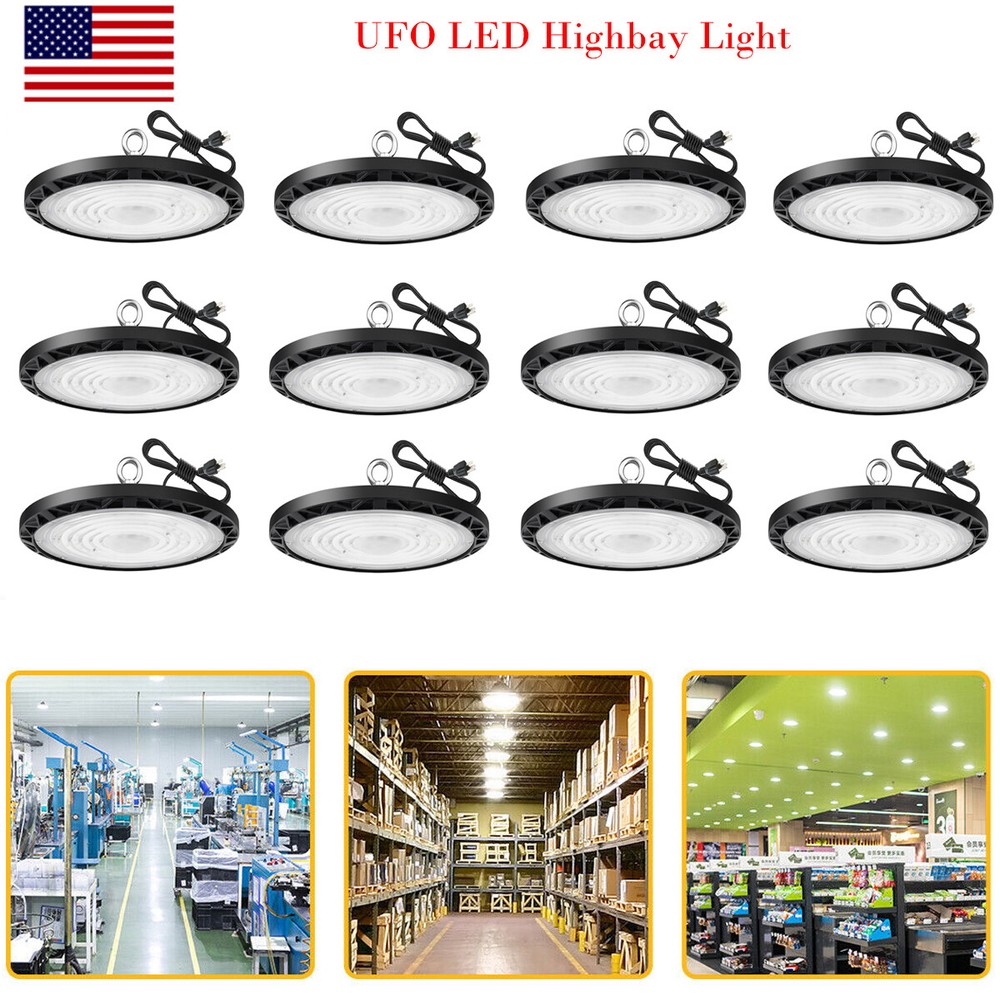 12Pack 400W UFO Led High Bay Light Factory Warehouse Commercial Lighting Fixture