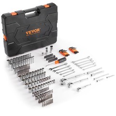 VEVOR Mechanics Tool Set And Socket Set, Drive Deep And Standard Sockets, 205pc