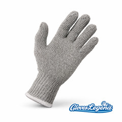 12 Pairs Grey Cotton String Knit Gloves – Size Large