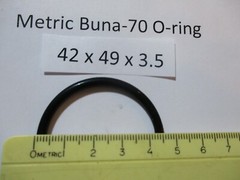 42mm ID x 49mm OD x 3.5mm thick O-ring. Buna-70. Quan 1.