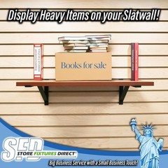 12″ Black Heavy Duty Slatwall Brackets – Securely Display Your Shelves (4 Pack)