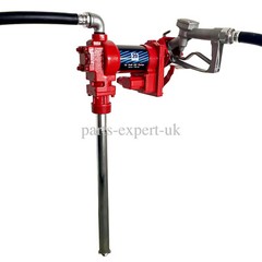 12V 20GMP Fuel Transfer Pump+Nozzle Kit Transfer of Gasoline Diesel Kerosene Red