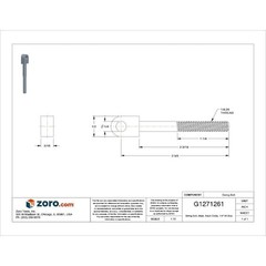 Te-Co 43002 Swing Bolt, 1/4″-20, 0.250 In Id, Steel, Black Oxide