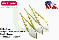 Hu-Friedy Straight Castro Perma Sharp Needle Holder, 18 cm | NH5024SIM, 3 PC