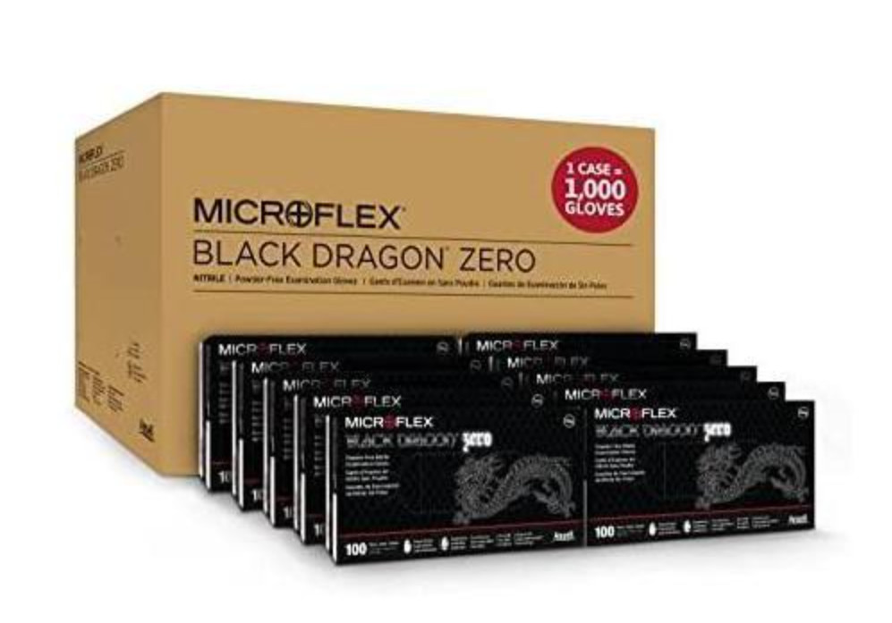 Microflex Black Dragon Powder Free Nitrile Exam Gloves – XL – Case, 1000 Gloves