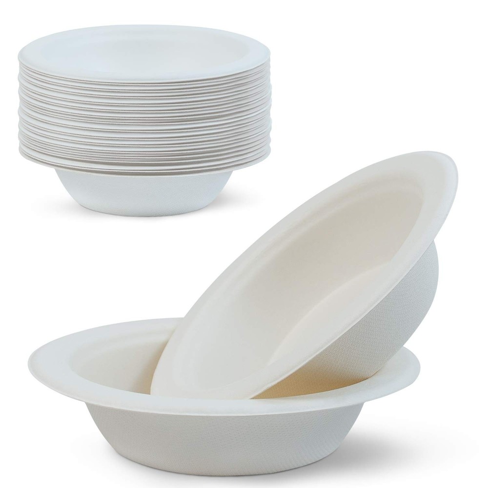 Green Earth, 16 oz, 125-Count, Compostable Bowls, Natural Bagasse (Sugarcane …