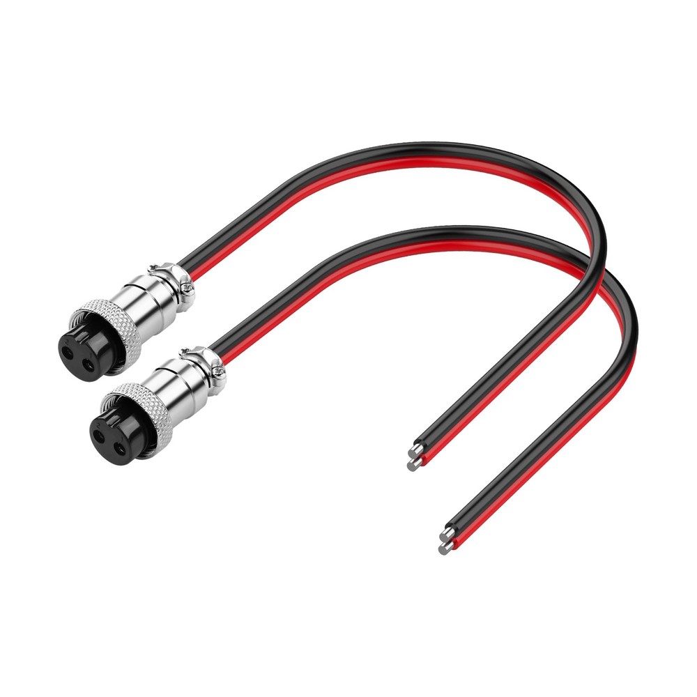SinLoon 2 Pack GX16 2Pin Pigtails Electronic Cable Female Socket Wireable Mol…