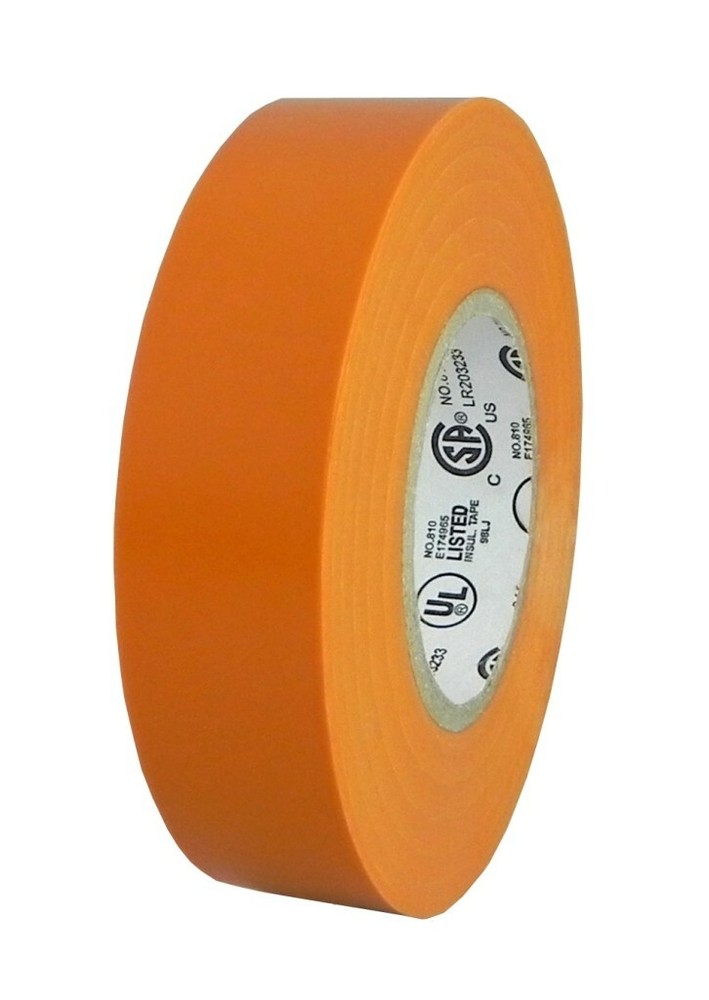 VINYL PVC ELECTRICL TAPES, FLAME RETARDANT, 3/4″ X 66′ ORANGE 1 ROLL
