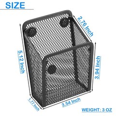 Sanpaint Magnetic Pencil Holder,Mesh Stainless Steel 1 Basket, 1 Pack Black