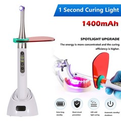 Dental Wireless Curing Light 1 Second Cure Lamp 2500mw/cm2 385nm-515nm ILED Type