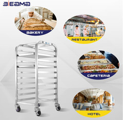 10-Tier Aluminum Bakery Rack with Wheels for 18″x13″ Sheet Pans