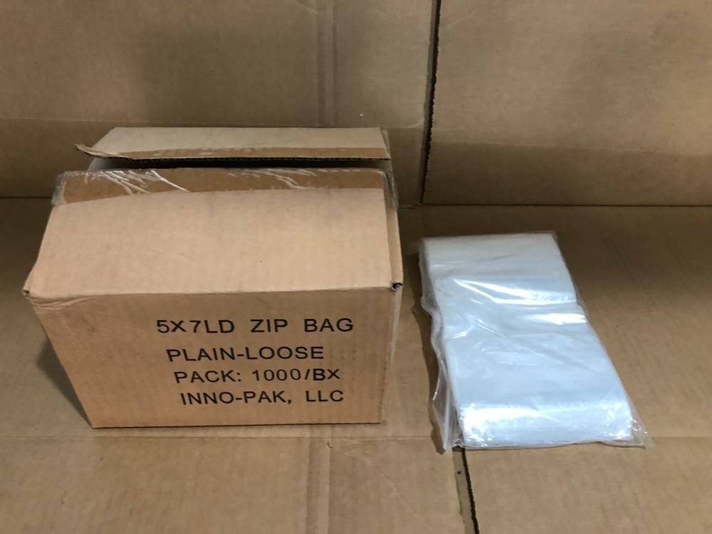 INNO-PAK RESEALABLE ZIP BAG LOCK 5×7″ CLEAR PLASTIC 1000 BAG