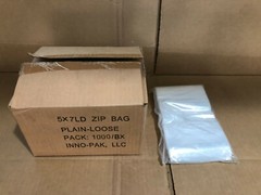 INNO-PAK RESEALABLE ZIP BAG LOCK 5×7″ CLEAR PLASTIC 1000 BAG