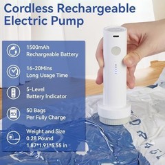 Vacuum Seal Bags 12 Pack with Rechargeable Electric Air Pump