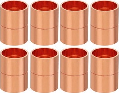 5/8 Inch ID Copper Coupling Fittings, 8 Pcs Rolled Tube Stop Straight Pipe Fitti