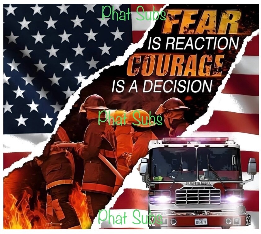 20oz Sublimation Tumbler Wrap Firemen Courage Ready To Press Heat Transfer