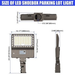 LED Street Lights Shoebox Parking Lot Lighting 200W IP65 Outdoor Yard Flood Lamp