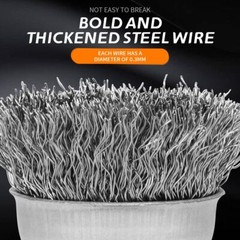 2″ Stainless Steel Crimped Wire Cup Brush 1/4″ Hex Shank for Impact Driver Drill