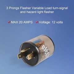 Heavy Duty 3-Pin 12V Electronic Turn Signal Flasher for LED & Incandescent Bulbs