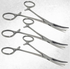 3 PC STAINLESS STEEL BODY PIERCING SPONGE FORCEP 9″ SERRATED WITHOUT LOCK