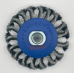 12-Pcs Wheel Wire Brush 4-Inch (4″ Twisted/Knotted) 5/8″-11 UNC Angle Grinder